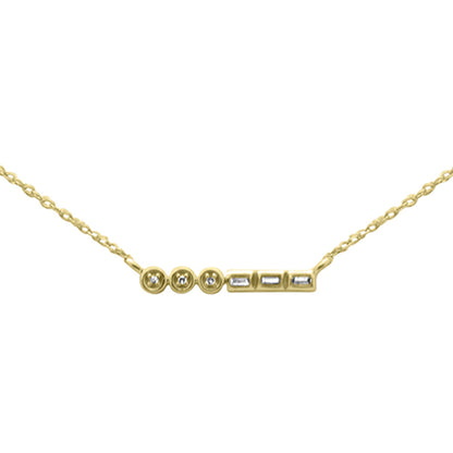 Muse Jewelry .06ct G SI 14K Yellow Gold Round & Baguette Diamond Pendant Necklace 18"Long