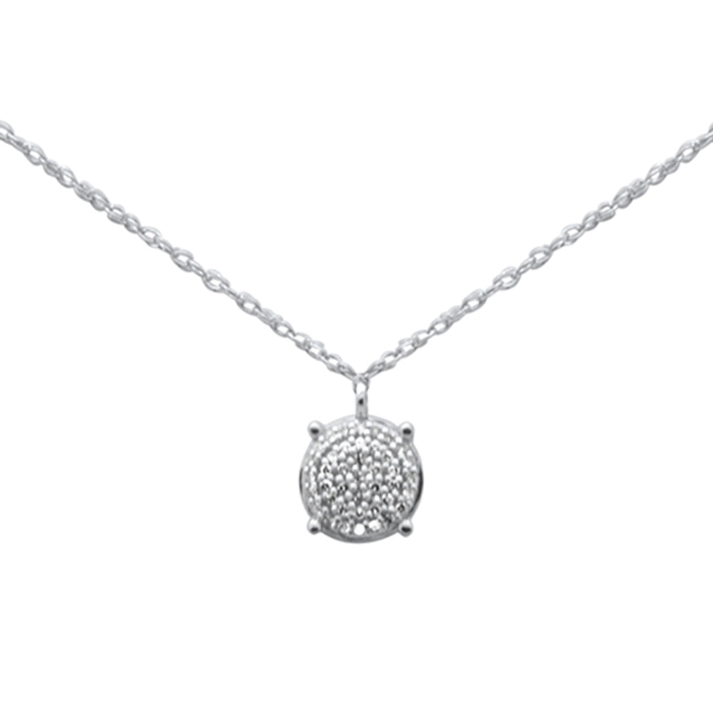 Muse Jewelry .06ct G SI 14K White Gold Diamond Round Pendant Necklace 18"Long