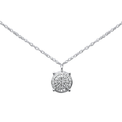 Muse Jewelry .06ct G SI 14K White Gold Diamond Round Pendant Necklace 18"Long