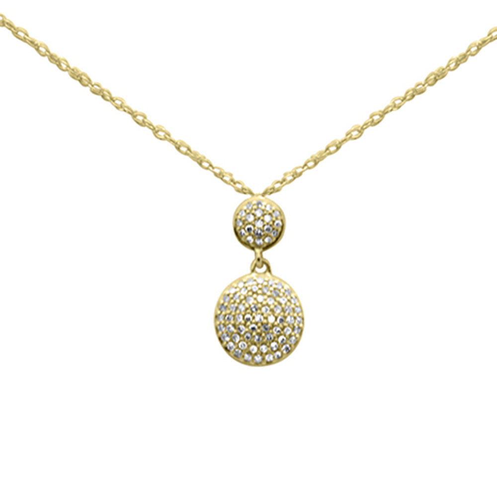 Muse Jewelry .13ct G SI 14K Yellow Gold Diamond Round Drop Necklace 18"Long