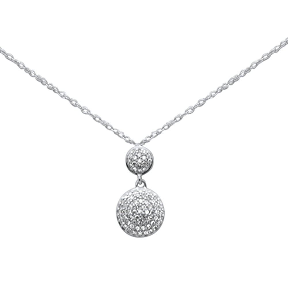 Muse Jewelry .13ct G SI 14K White Gold Diamond Round Drop Necklace 18"Long