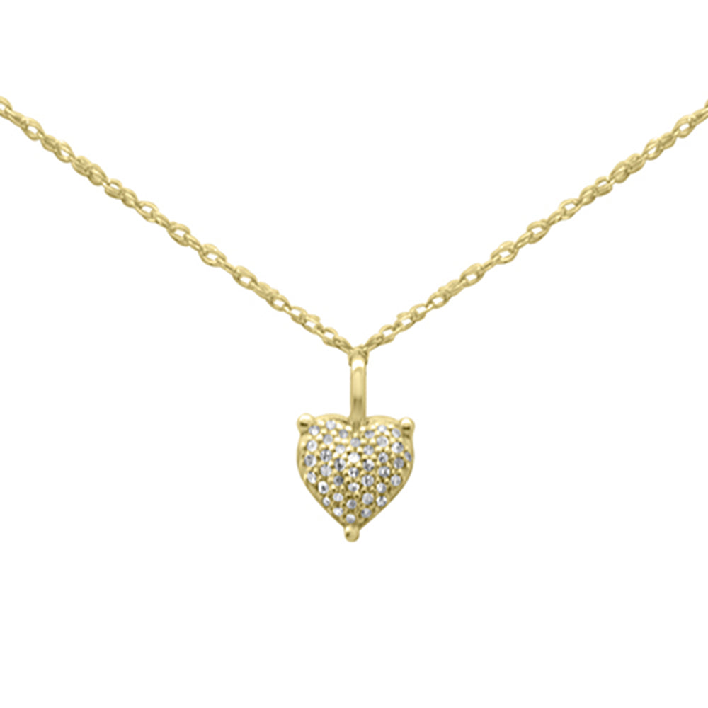 Muse Jewelry .06ct G SI 14K Yellow Gold Diamond Heart Pendant Necklace 18"Long