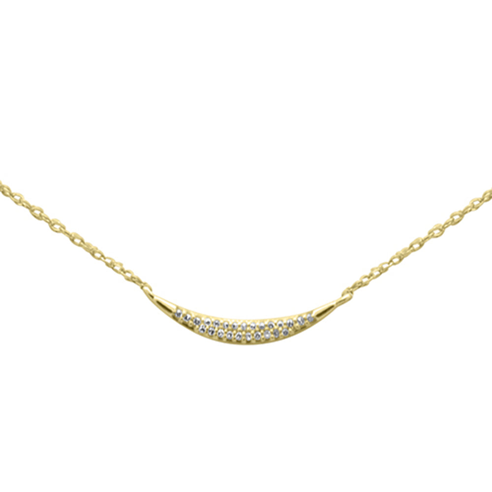 Muse Jewelry .04ct G SI 14K Yellow Gold Diamond Cresent Pendant Necklace 18"Long