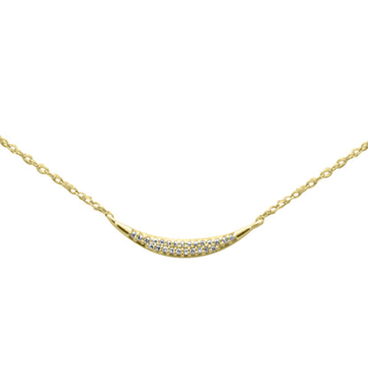 Muse Jewelry .04ct G SI 14K Yellow Gold Diamond Cresent Pendant Necklace 18"Long