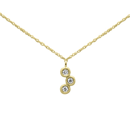 Muse Jewelry .08ct G SI 14K Yellow Gold Diamond Bezel Pendant Necklace 18"Long