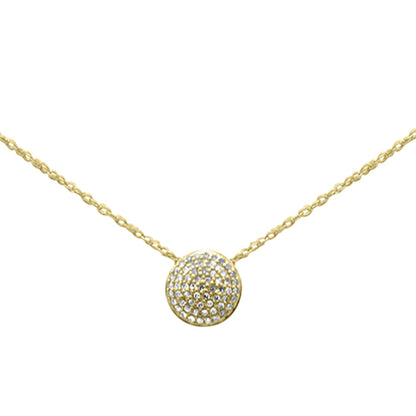 Muse Jewelry .12ct G SI 14K Yellow Gold Diamond Round Pendant Necklace 18"Long