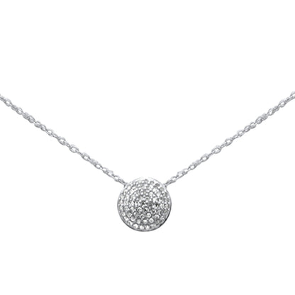 Muse Jewelry .12ct G SI 14K White Gold Diamond Round Pendant Necklace 18"Long