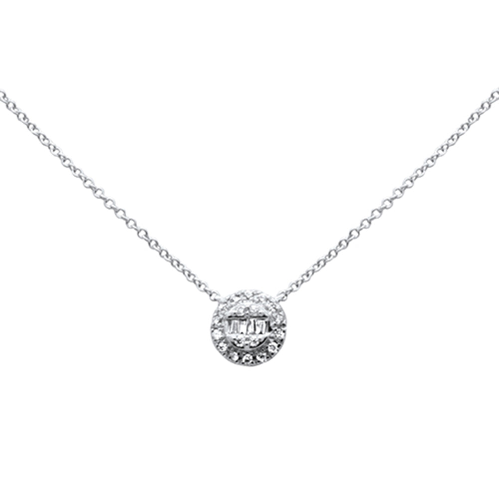 Muse Jewelry .11ct G SI 14K White Gold Round Diamond Pendant Necklace 16+2" Ext