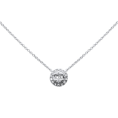 Muse Jewelry .11ct G SI 14K White Gold Round Diamond Pendant Necklace 16+2" Ext