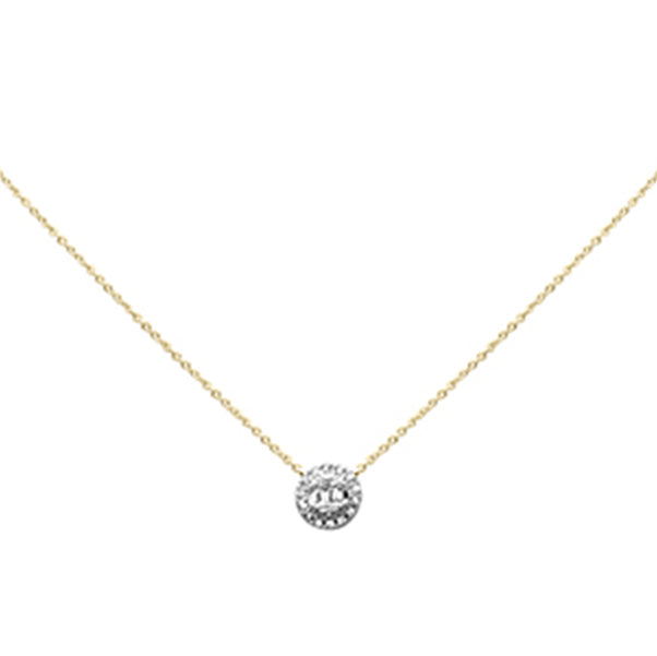 Muse Jewelry .11ct G SI 14K Yellow Gold Round & Baguette Diamond Pendant 16" + 2" Ext