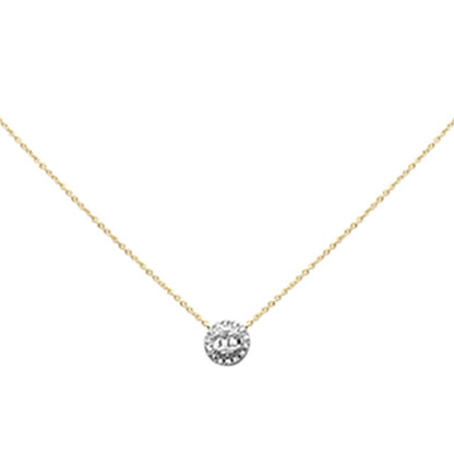 Muse Jewelry .11ct G SI 14K Yellow Gold Round & Baguette Diamond Pendant 16" + 2" Ext