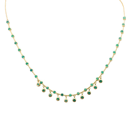 Muse Jewelry 2.22ct G SI 14K Yellow Gold Emerald Pendant Necklace 16+ 2" Ext