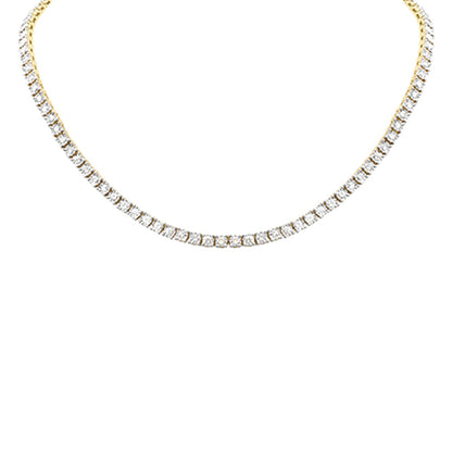 Muse Jewelry 3.45ct G SI 14K Yellow Gold Diamond Miracle Tennis Necklace 14 + 3" Ext
