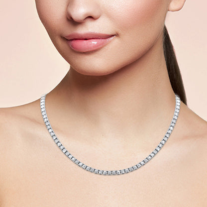 Muse Jewelry 3.98ct G SI 14K White Gold Diamond Miracle Setting Tennis Necklace 14 + 3" Ext