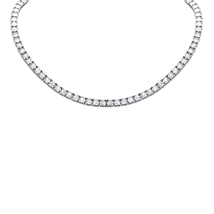 Muse Jewelry 5.47ct G SI 14K White Gold Miracle Setting Round Diamond Tennis Necklace 14" + 2" Ext