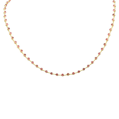 Muse Jewelry 2.93ct G SI 14K Yellow Gold Pink Tourmaline Gemstone Necklace 16" Long
