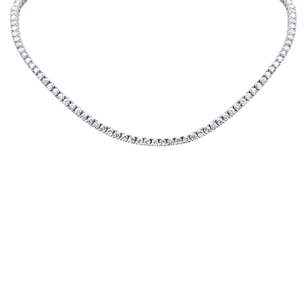 Muse Jewelry 9.36ct G SI 14K White Gold Round Diamond Tennis Necklace 12" + 4" Ext