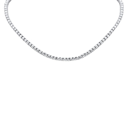 Muse Jewelry 9.36ct G SI 14K White Gold Round Diamond Tennis Necklace 12" + 4" Ext