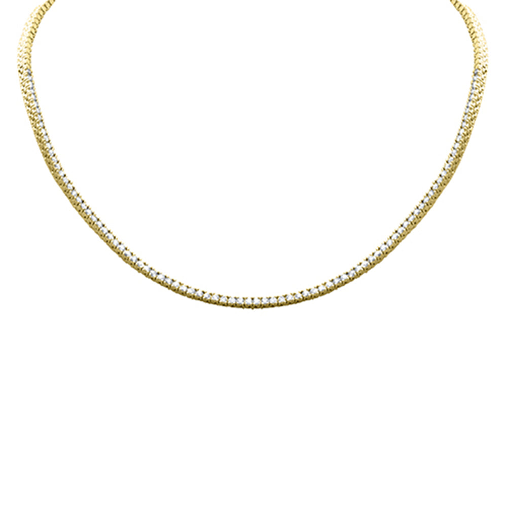 Muse Jewelry 1.99ct G SI 14K Yellow Gold Diamond Tennis Necklace 14" + 2" Ext