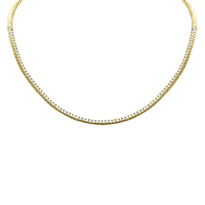 Muse Jewelry 1.99ct G SI 14K Yellow Gold Diamond Tennis Necklace 14" + 2" Ext