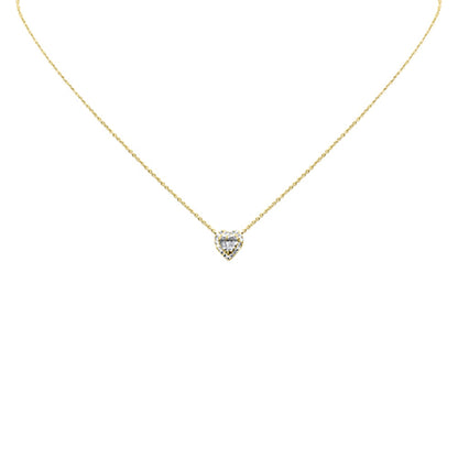 Muse Jewelry .18ct G SI 14K Yellow Gold Diamond Heart Shaped Pendant Necklace 16" + 2" Ext