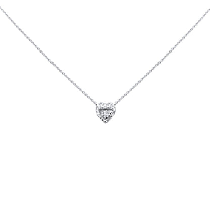 Muse Jewelry .18ct G SI 14K White Gold Diamond Heart Shaped Pendant Necklace 16" + 2" Ext