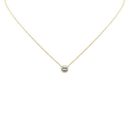 Muse Jewelry .13ct G SI 14K Yellow Gold Round Diamond Pendant Necklace 16" + 2" Ext