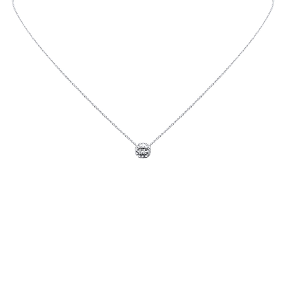 Muse Jewelry .13ct G SI 14K White Gold Round Diamond Pendant Necklace 16" + 2" Ext