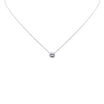 Muse Jewelry .13ct G SI 14K White Gold Round Diamond Pendant Necklace 16" + 2" Ext