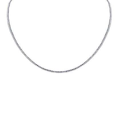 Muse Jewelry 2.22ct G SI 14K White Gold Blue Sapphire Tennis Necklace 12+4" Ext