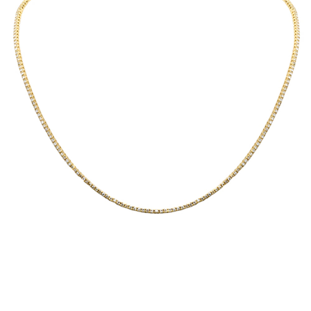 Muse Jewelry 1.75ct G SI 14K Yellow Gold Round Diamond Tennis Necklace 12+4" Ext