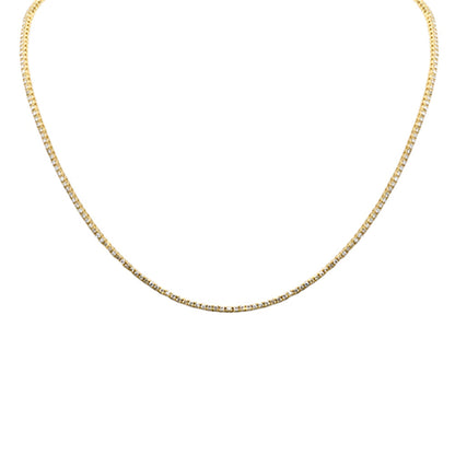 Muse Jewelry 1.75ct G SI 14K Yellow Gold Round Diamond Tennis Necklace 12+4" Ext