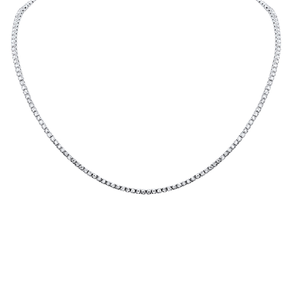 Muse Jewelry 3.44ct G SI 14K White Gold Round Diamond Tennis Necklace 12+4" Ext