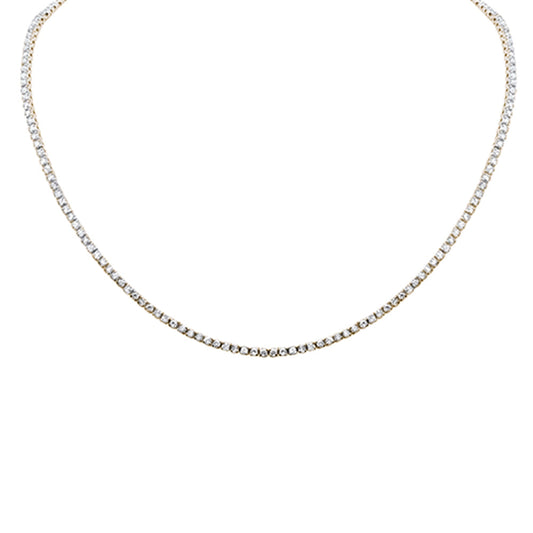 Muse Jewelry 3.45ct G SI 14K Yellow Gold Diamond Tennis Necklace 12+4" Ext
