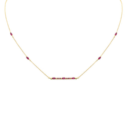 Muse Jewelry .76ct G SI 14K Yellow Gold Ruby Gemstone Pendant Necklace 14+2" Ext