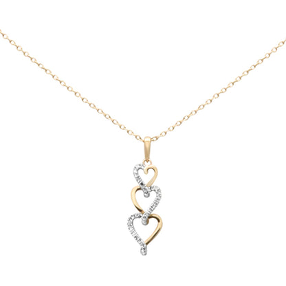 Muse Jewelry .08ct G SI 14K Yellow Gold Diamond Heart Drop Pendant Necklace 18" Long