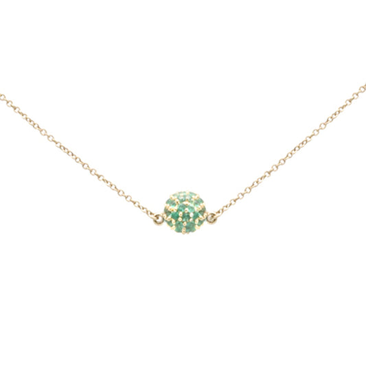 Muse Jewelry .44ct G SI 14K Yellow Gold Round Emerald Pendant Necklace 16 + 2" Ext