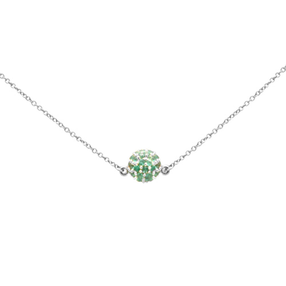 Muse Jewelry .44ct G SI 14K White Gold Round Emerald Pendant Necklace 16 + 2" Ext