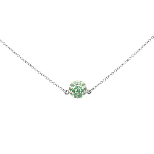 Muse Jewelry .44ct G SI 14K White Gold Round Emerald Pendant Necklace 16 + 2" Ext