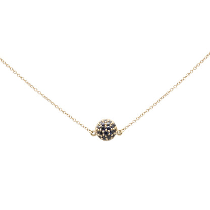 Muse Jewelry .51ct G SI 14K Yellow Gold Blue Sapphire Ball Pendant Necklace 16 + 2" Ext