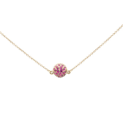 Muse Jewelry .57ct G SI 14K Yellow Gold Round Ruby Pendant Necklace 16 + 2" Ext