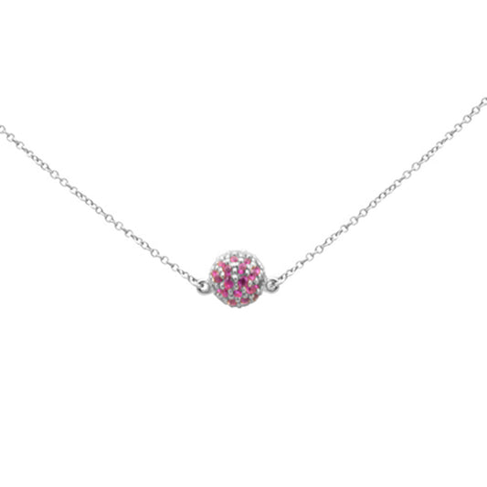 Muse Jewelry .57ct G SI 14K White Gold Round Ruby Pendant Necklace 16 + 2" Ext