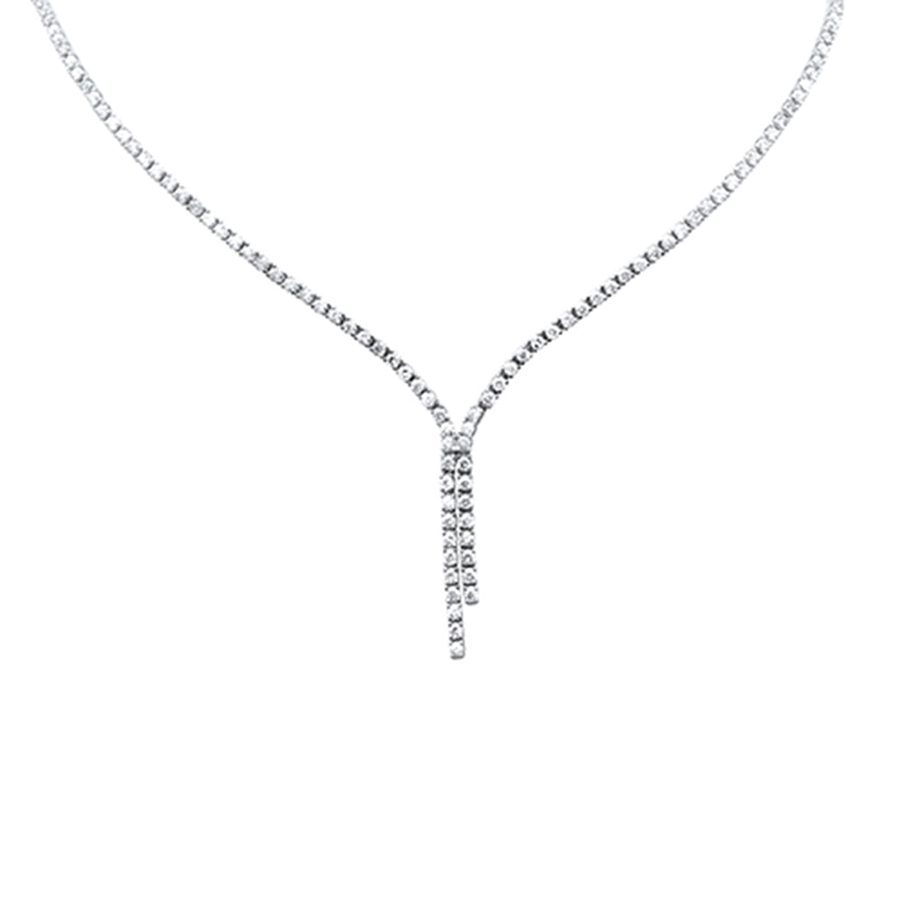 Muse Jewelry 6.74ct G SI 14K White Gold Diamond Drop Tennis Necklace 16+2" Long