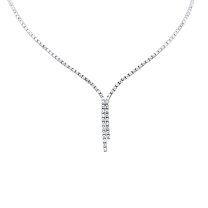 Muse Jewelry 6.74ct G SI 14K White Gold Diamond Drop Tennis Necklace 16+2" Long