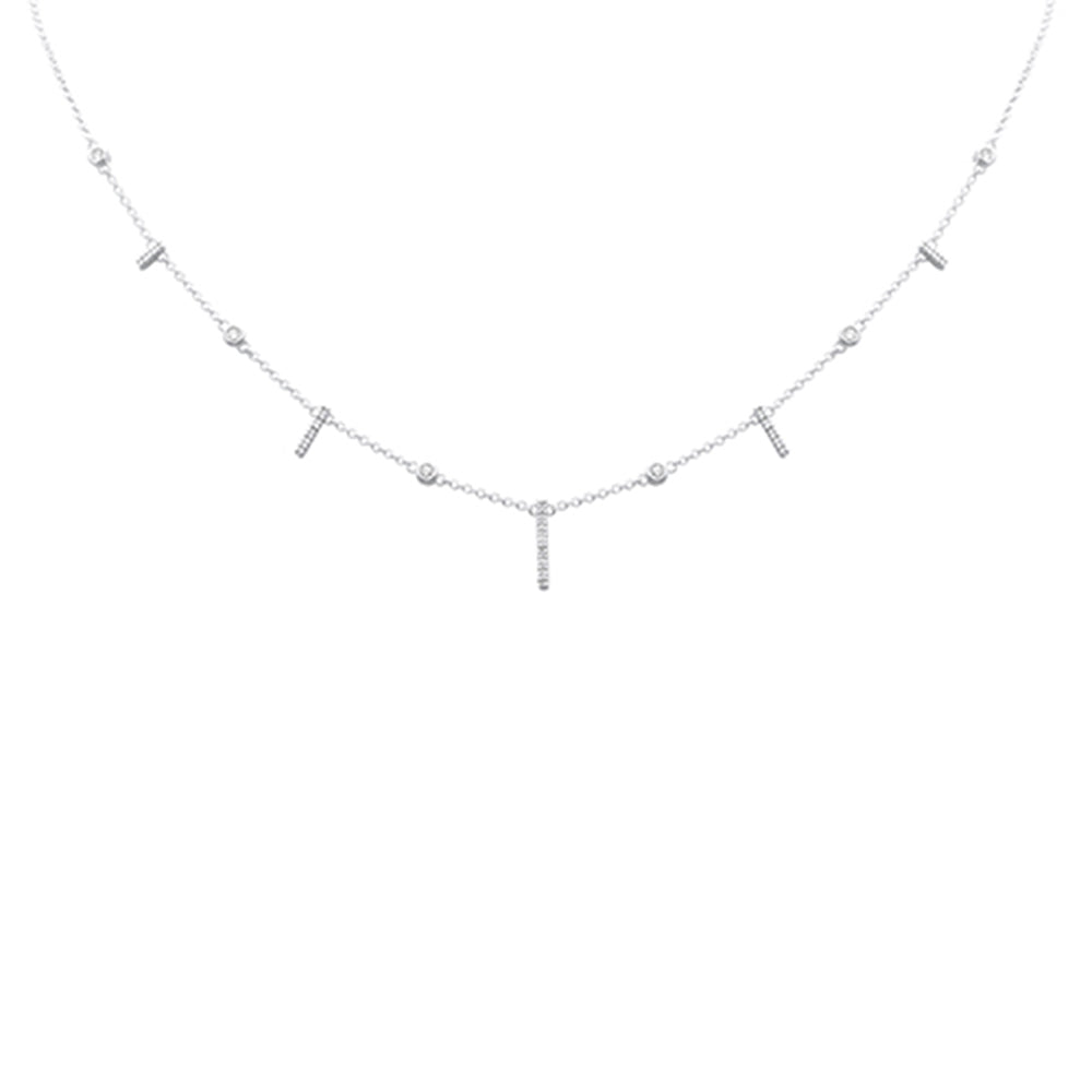 Muse Jewelry .25ct G SI 14K White Gold Diamond Dangling Necklace 16" Long