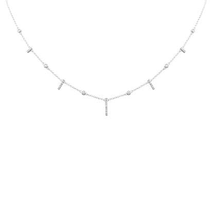 Muse Jewelry .25ct G SI 14K White Gold Diamond Dangling Necklace 16" Long