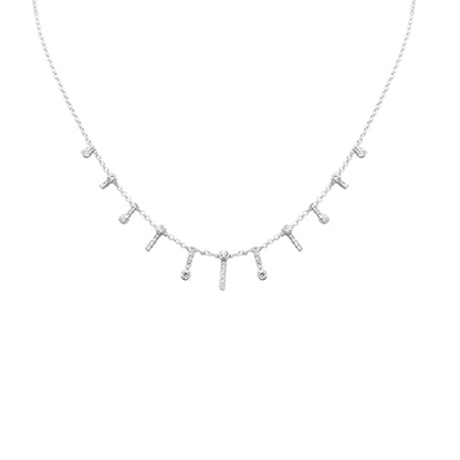 Muse Jewelry 1.00ct G SI 14K White Gold Diamond Dangling Necklace 16 + 2" Ext