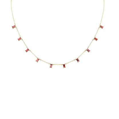 Muse Jewelry .60ct G SI 14K Yellow Gold Pink Tourmaline Necklace 16 + 2" Ext