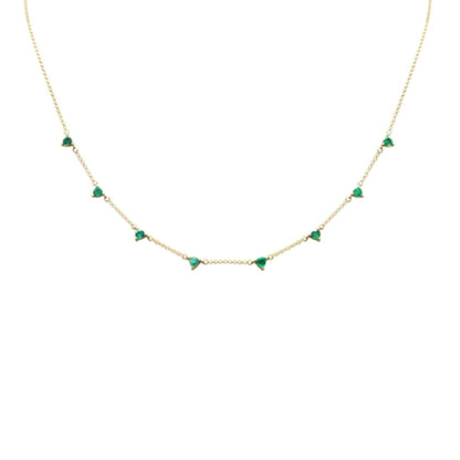 Muse Jewelry .64ct G SI 14K Yellow Gold Emerald Gemstone Necklace 16 + 2" Ext