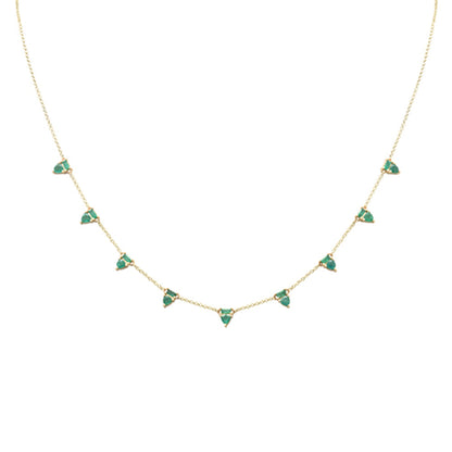 Muse Jewelry 1.26ct G SI 14K Yellow Gold Emerald Gemstone Necklace 16 + 2" Ext